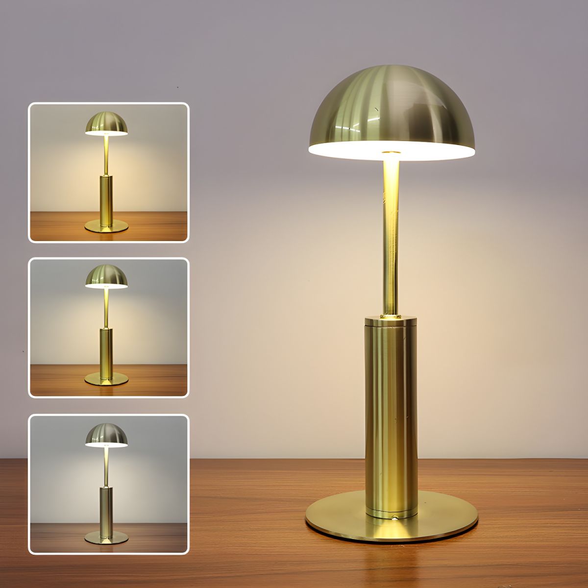 Modern Metal Table Lamp with Dome Shade | Varniko