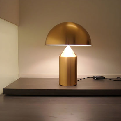Modern Metal Table Lamp with Half Round Shade Gold | Vorlixa
