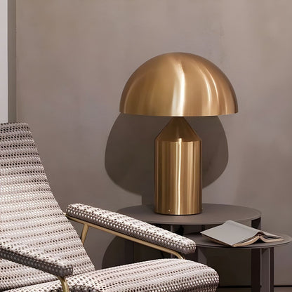 Modern Metal Table Lamp with Half Round Shade Gold | Vorlixa