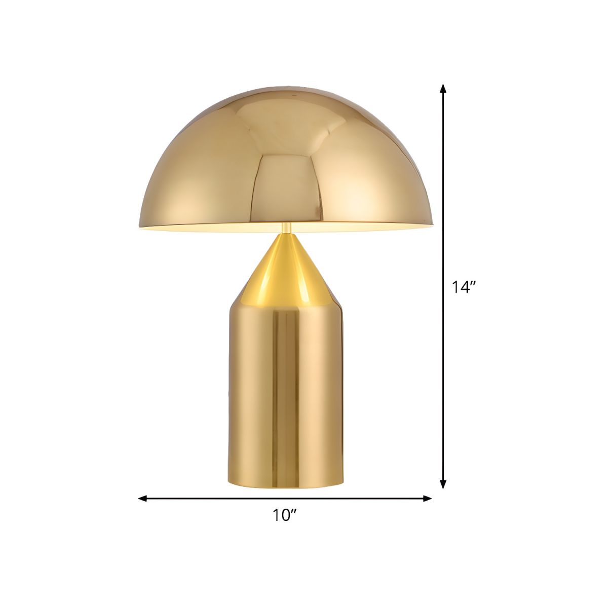 Modern Metal Table Lamp with Half Round Shade Gold | Vorlixa