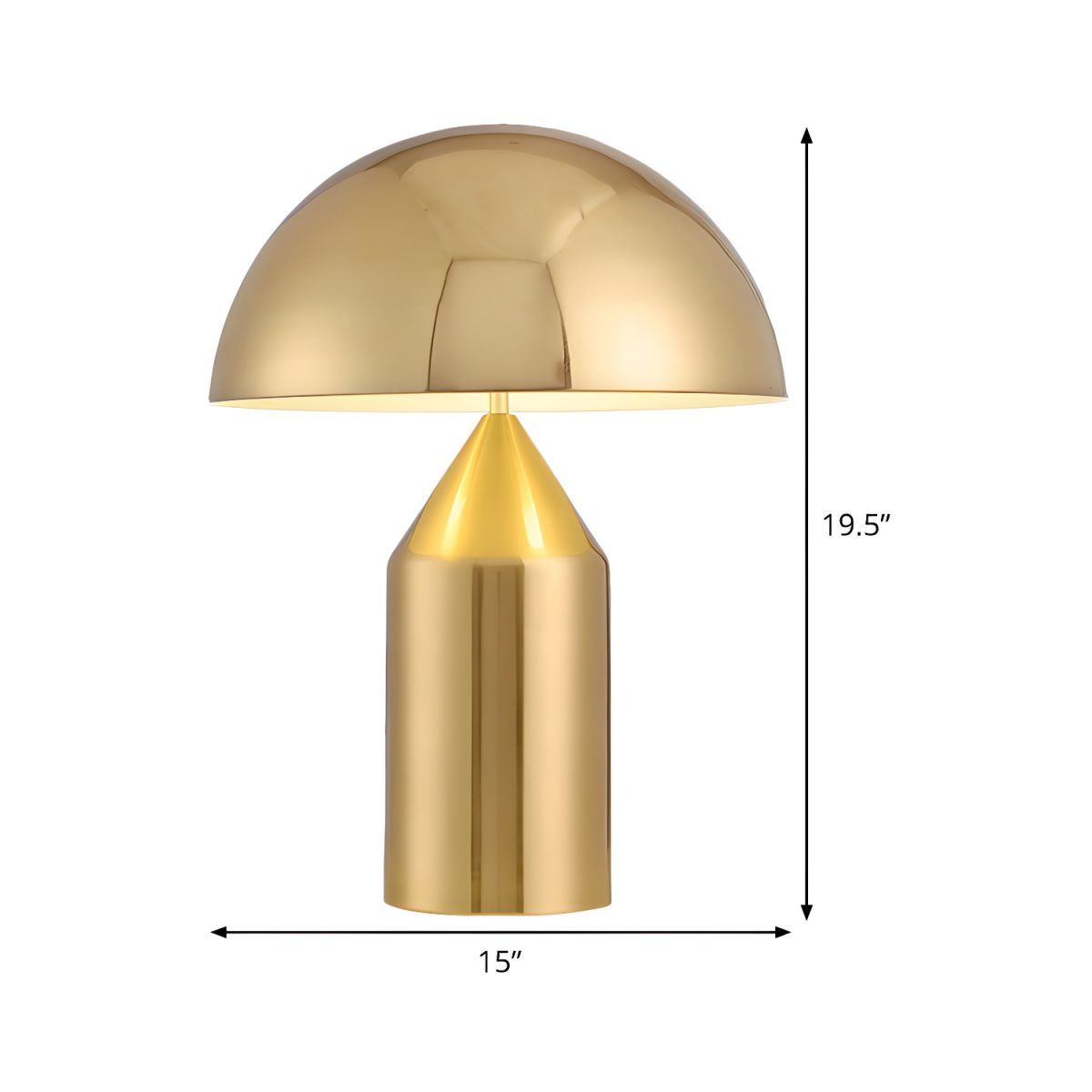 Modern Metal Table Lamp with Half Round Shade Gold | Vorlixa