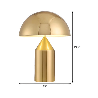 Modern Metal Table Lamp with Half Round Shade Gold | Vorlixa