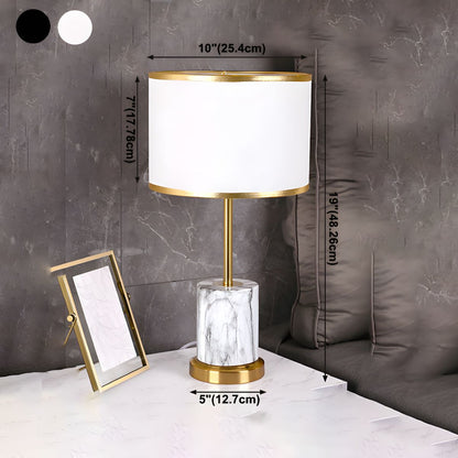 Modern Metal Touch Sensor Table Lamp With Fabric Shade | Altrixa