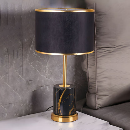 Modern Metal Touch Sensor Table Lamp With Fabric Shade | Altrixa