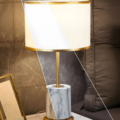 Modern Metal Touch Sensor Table Lamp With Fabric Shade | Altrixa