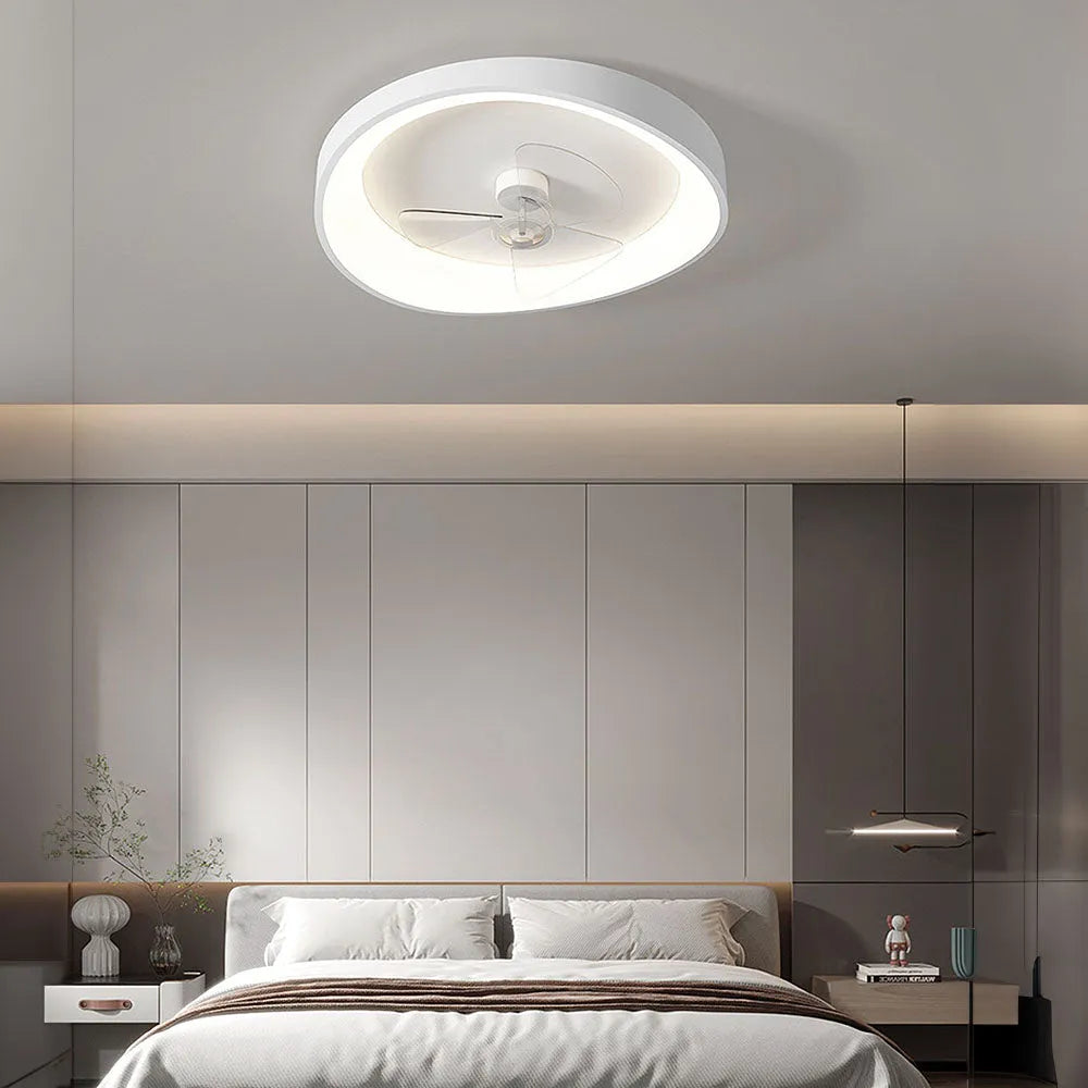 Modern Minimalist Iron Ceiling Fan Light with LED | Lenvra