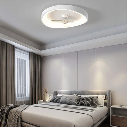 Modern Minimalist Iron Ceiling Fan Light with LED | Lenvra