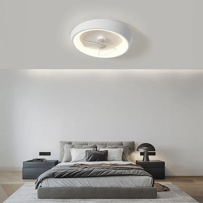 Modern Minimalist Iron Ceiling Fan Light with LED | Lenvra