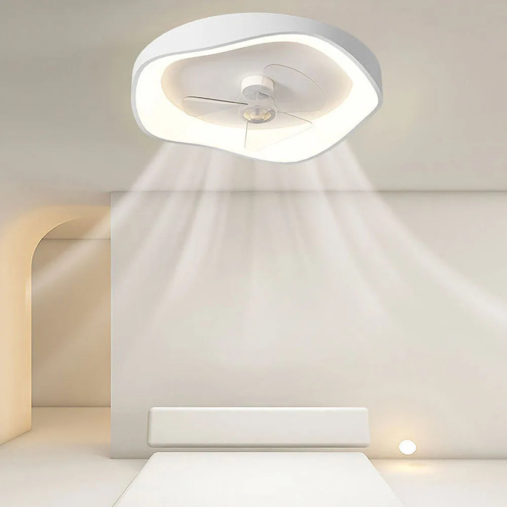 Modern Minimalist Iron Ceiling Fan Light with LED | Lenvra