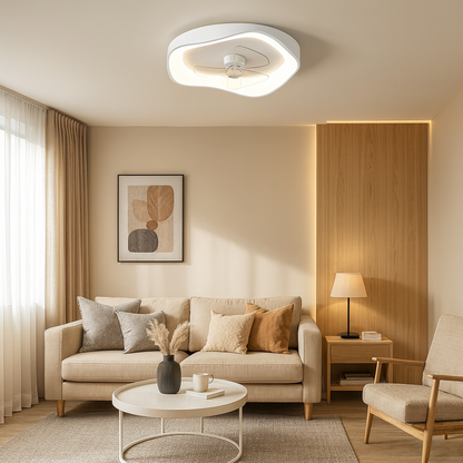 Modern Minimalist Iron Ceiling Fan Light with LED | Lenvra