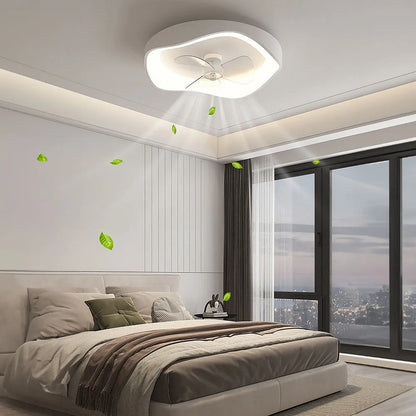 Modern Minimalist Iron Ceiling Fan Light with LED | Lenvra