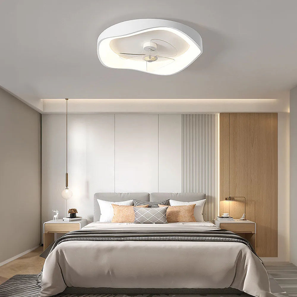 Modern Minimalist Iron Ceiling Fan Light with LED | Lenvra