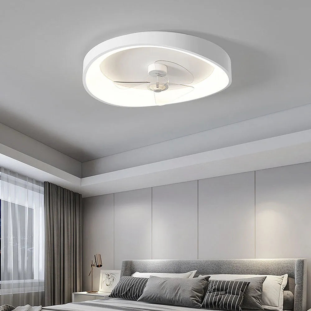 Modern Minimalist Iron Ceiling Fan Light with LED | Lenvra