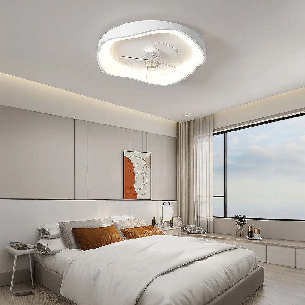 Modern Minimalist Iron Ceiling Fan Light with LED | Lenvra