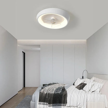 Modern Minimalist Iron Ceiling Fan Light with LED | Lenvra