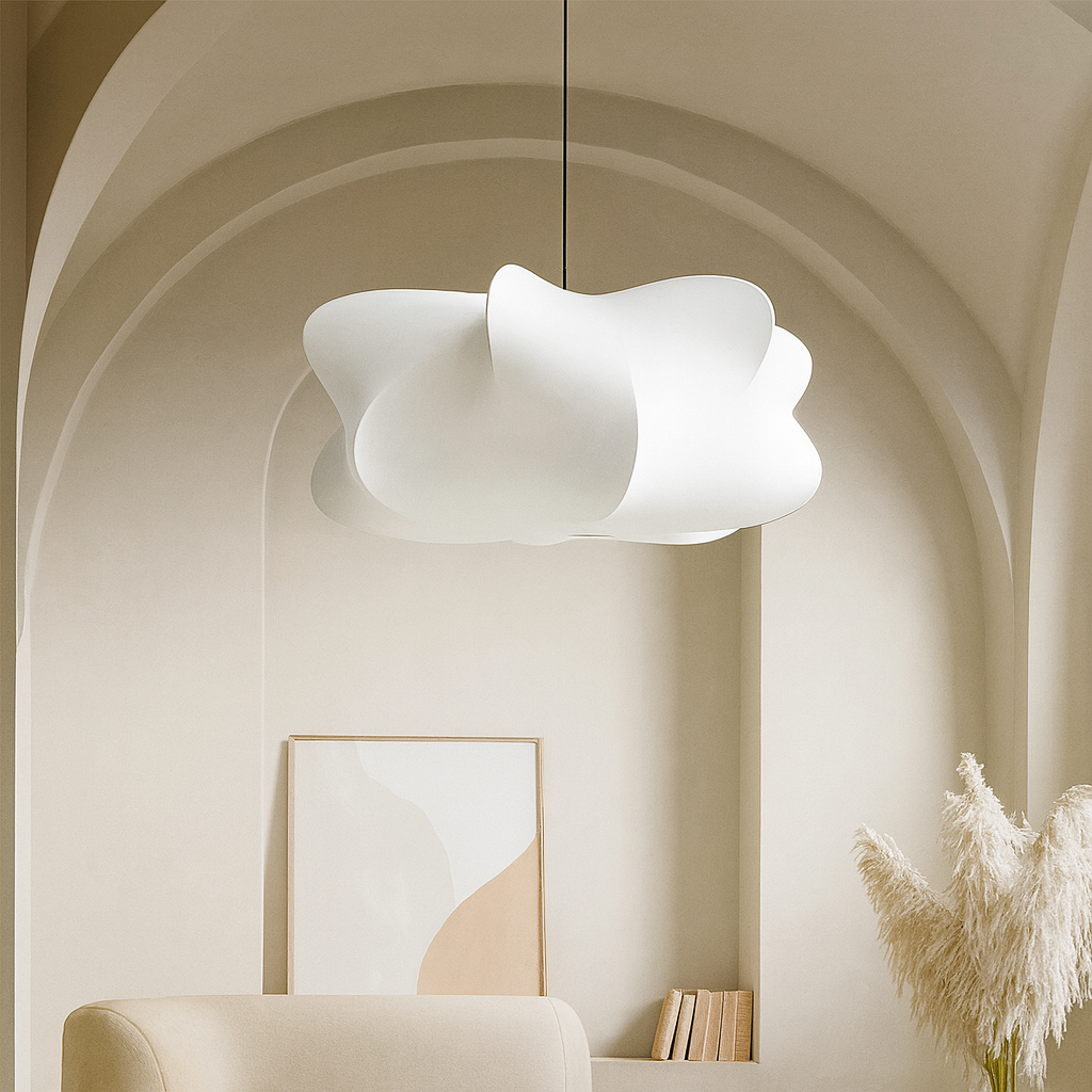 Modern Minimalist Silk Shade Pendant Light Nordic Style | Tavique