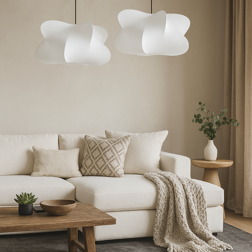 Modern Minimalist Silk Shade Pendant Light Nordic Style | Tavique