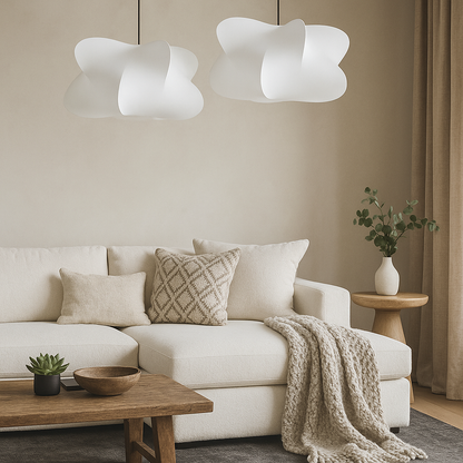 Modern Minimalist Silk Shade Pendant Light Nordic Style | Tavique