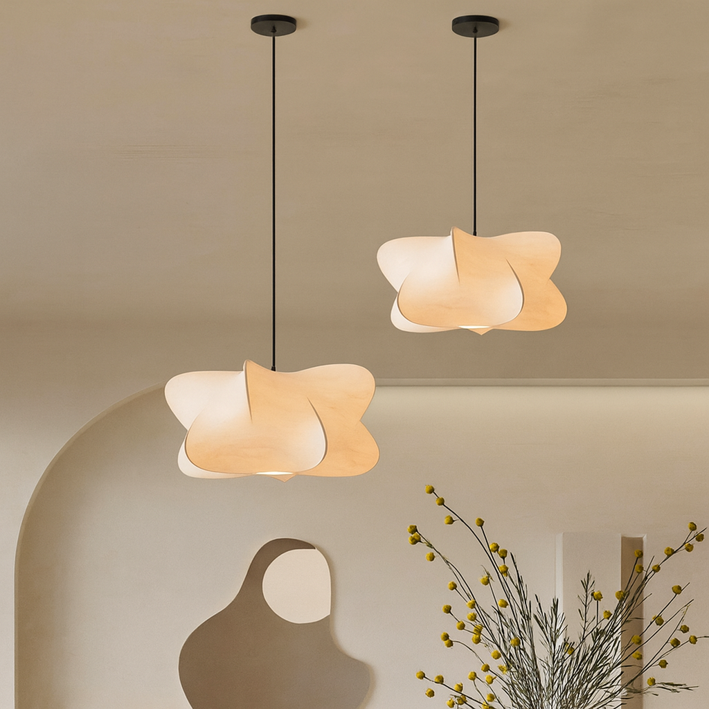 Modern Minimalist Silk Shade Pendant Light Nordic Style | Tavique