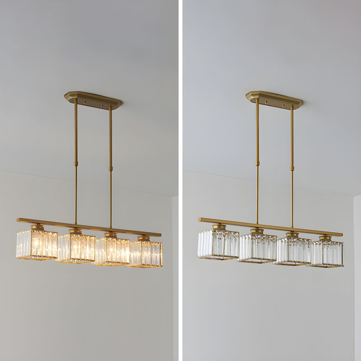 Modern Multi Head Clear Glass Dining Chandelier Light | Glasya