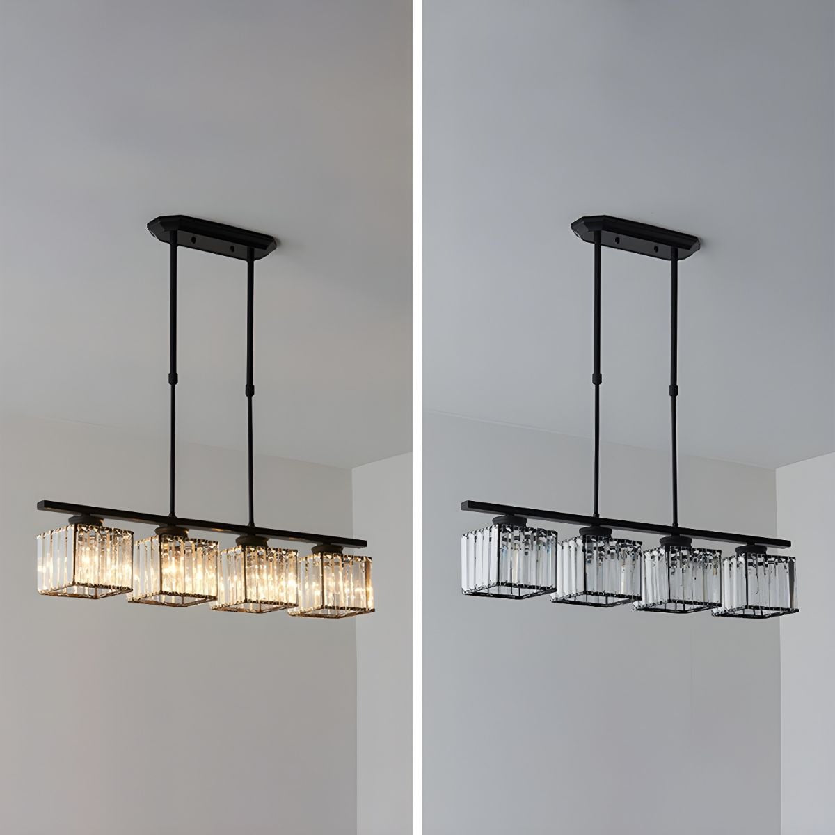 Modern Multi Head Clear Glass Dining Chandelier Light | Glasya