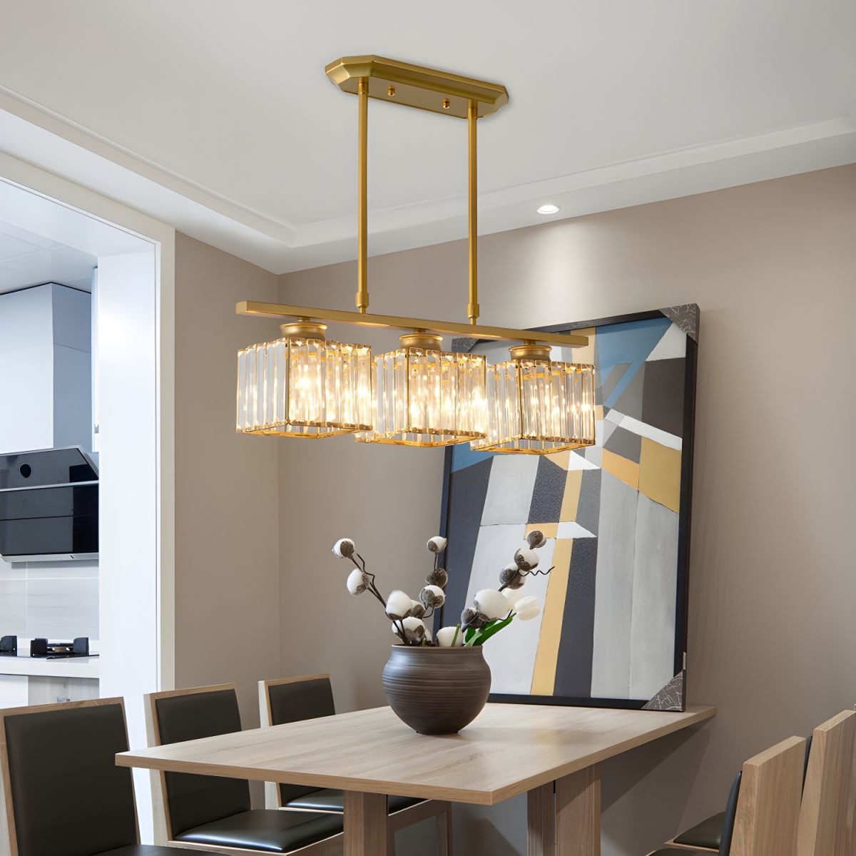 Modern Multi Head Clear Glass Dining Chandelier Light | Glasya