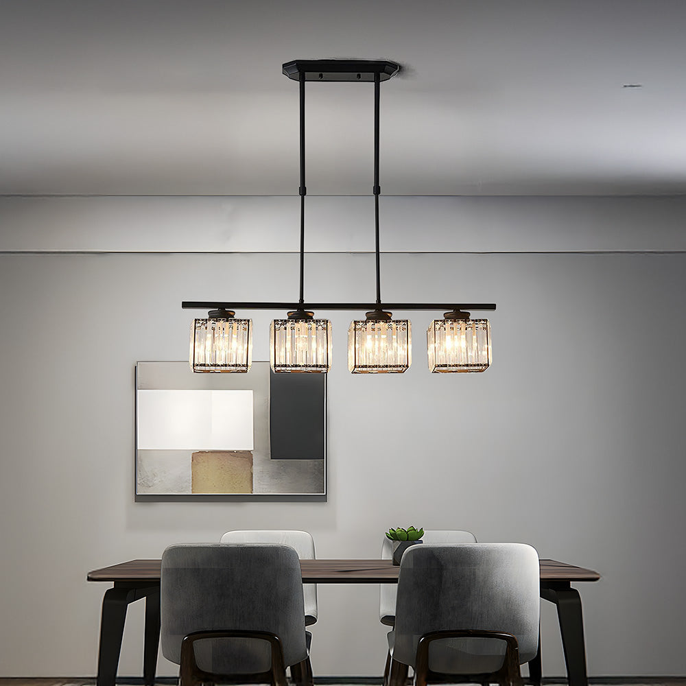 Modern Multi Head Clear Glass Dining Chandelier Light | Glasya