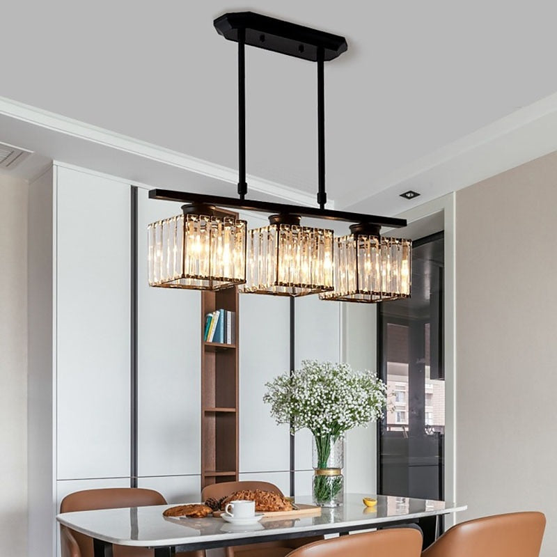 Modern Multi Head Clear Glass Dining Chandelier Light | Glasya