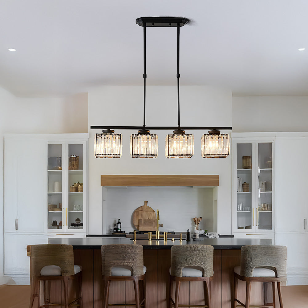 Modern Multi Head Clear Glass Dining Chandelier Light | Glasya