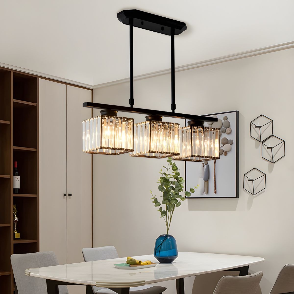 Modern Multi Head Clear Glass Dining Chandelier Light | Glasya