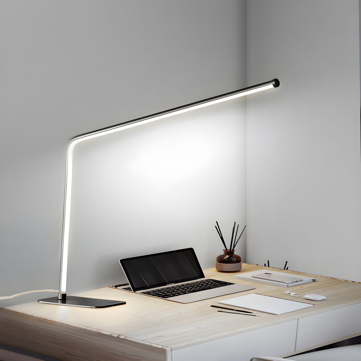 Modern Nordic LED Table Lamp with Metal Frame | Tavrik