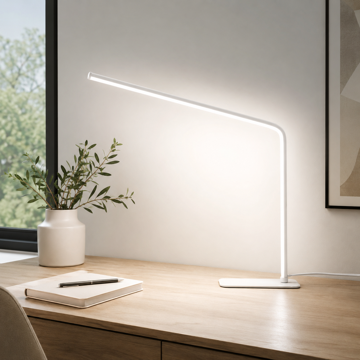 Modern Nordic LED Table Lamp with Metal Frame | Tavrik