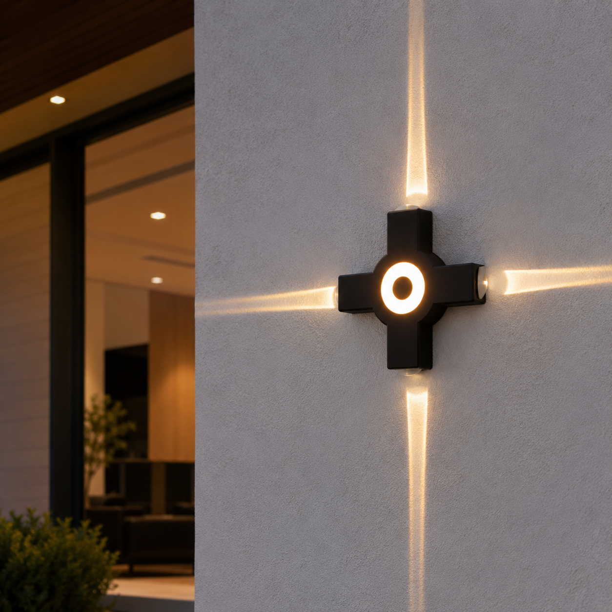 Modern Outdoor LED Cross Projection Wall Light | Beamra