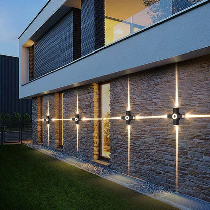 Modern Outdoor LED Cross Projection Wall Light | Beamra