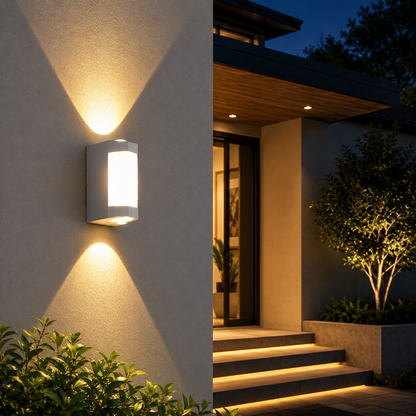 Modern Outdoor Up Down LED Wall Light Fixture | Hovira
