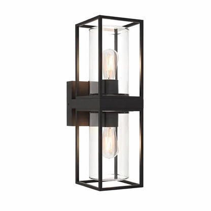 Modern Rectangular Metal Glass Outdoor Wall Light | Lumiven
