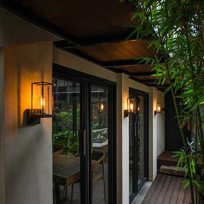 Modern Rectangular Metal Glass Outdoor Wall Light | Lumiven