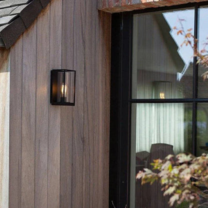 Modern Rectangular Metal Glass Outdoor Wall Light | Lumiven