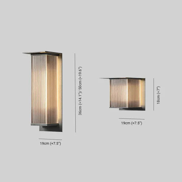 Modern Rectangular Metal Outdoor Exterior Wall Light | Lumaren