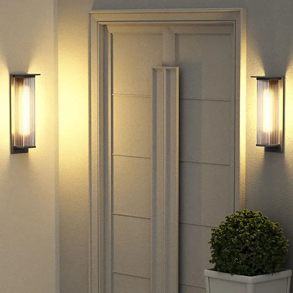 Modern Rectangular Metal Outdoor Exterior Wall Light | Lumaren