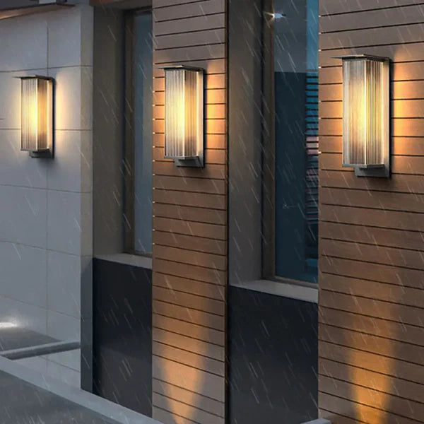 Modern Rectangular Metal Outdoor Exterior Wall Light | Lumaren