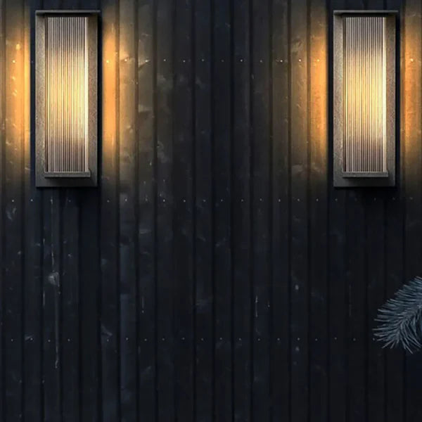Modern Rectangular Metal Outdoor Exterior Wall Light | Lumaren