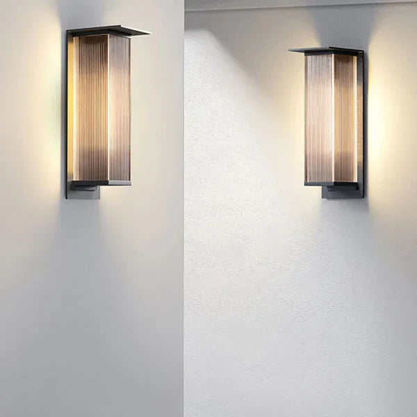 Modern Rectangular Metal Outdoor Exterior Wall Light | Lumaren