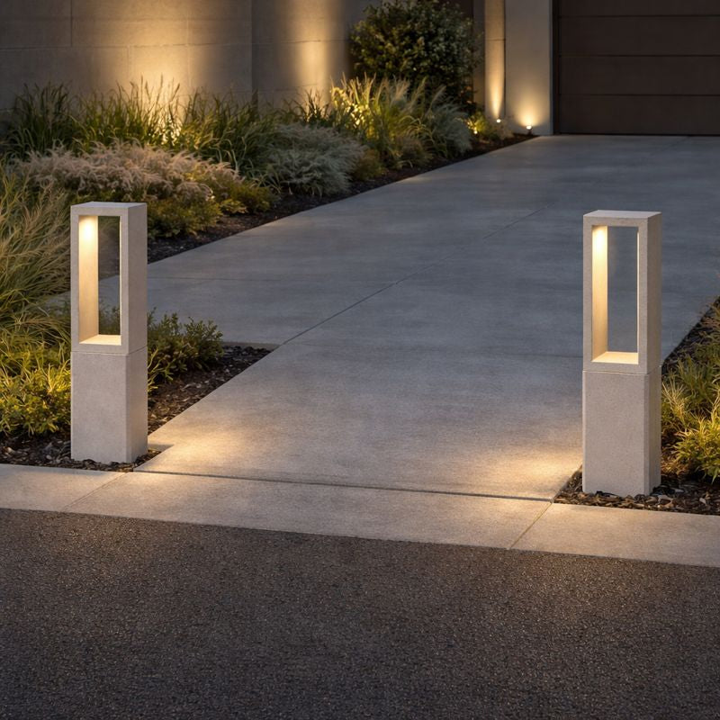 Modern Rectangular Outdoor Metal Garden Path Light | Pathora