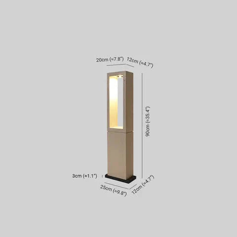 Modern Rectangular Outdoor Metal Garden Path Light | Pathora
