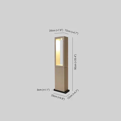 Modern Rectangular Outdoor Metal Garden Path Light | Pathora