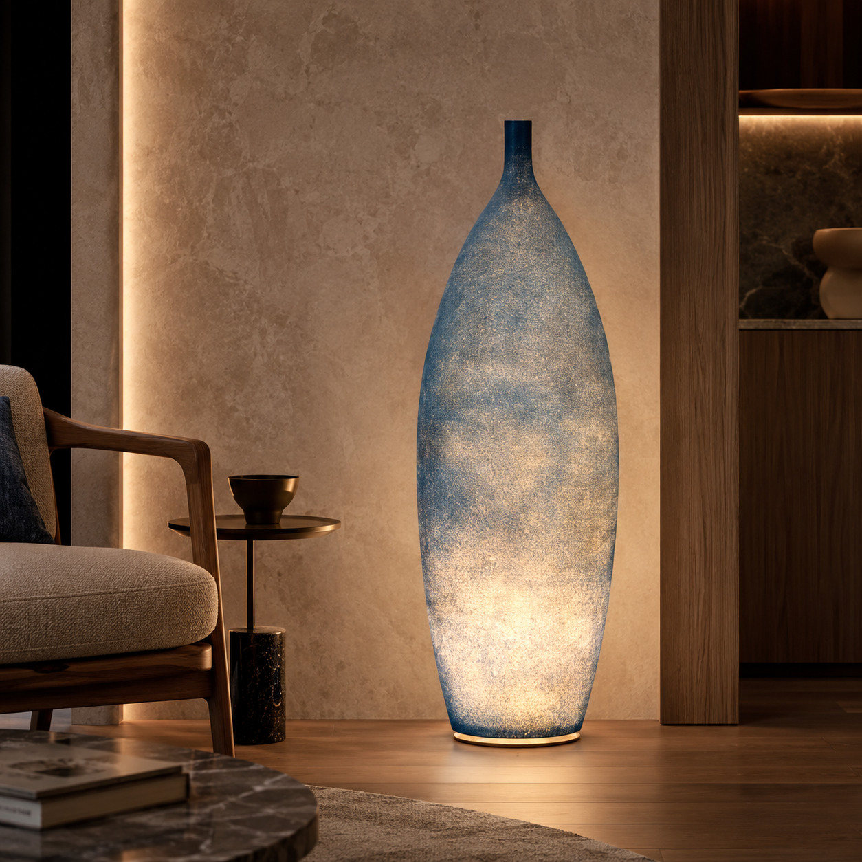 Modern Resin Shade LED Ambient Light Floor Lamp Indoor | Arvessa