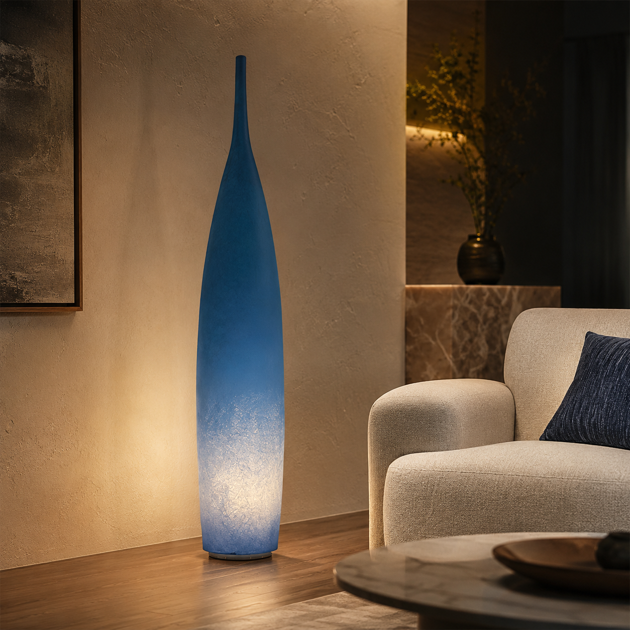 Modern Resin Shade LED Ambient Light Floor Lamp Indoor | Arvessa
