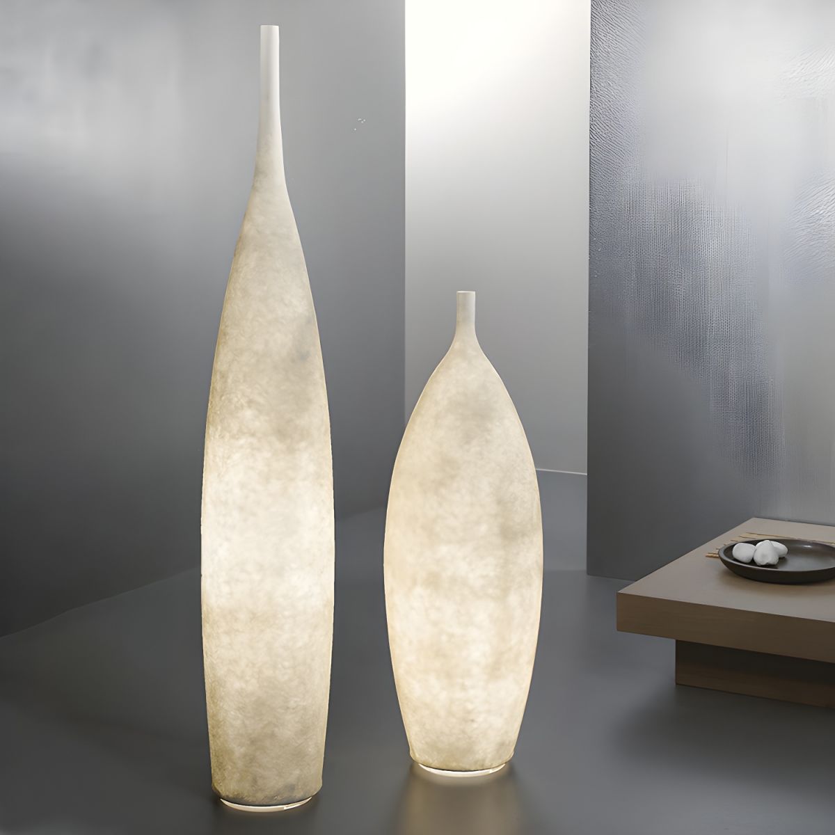 Modern Resin Shade LED Ambient Light Floor Lamp Indoor | Arvessa