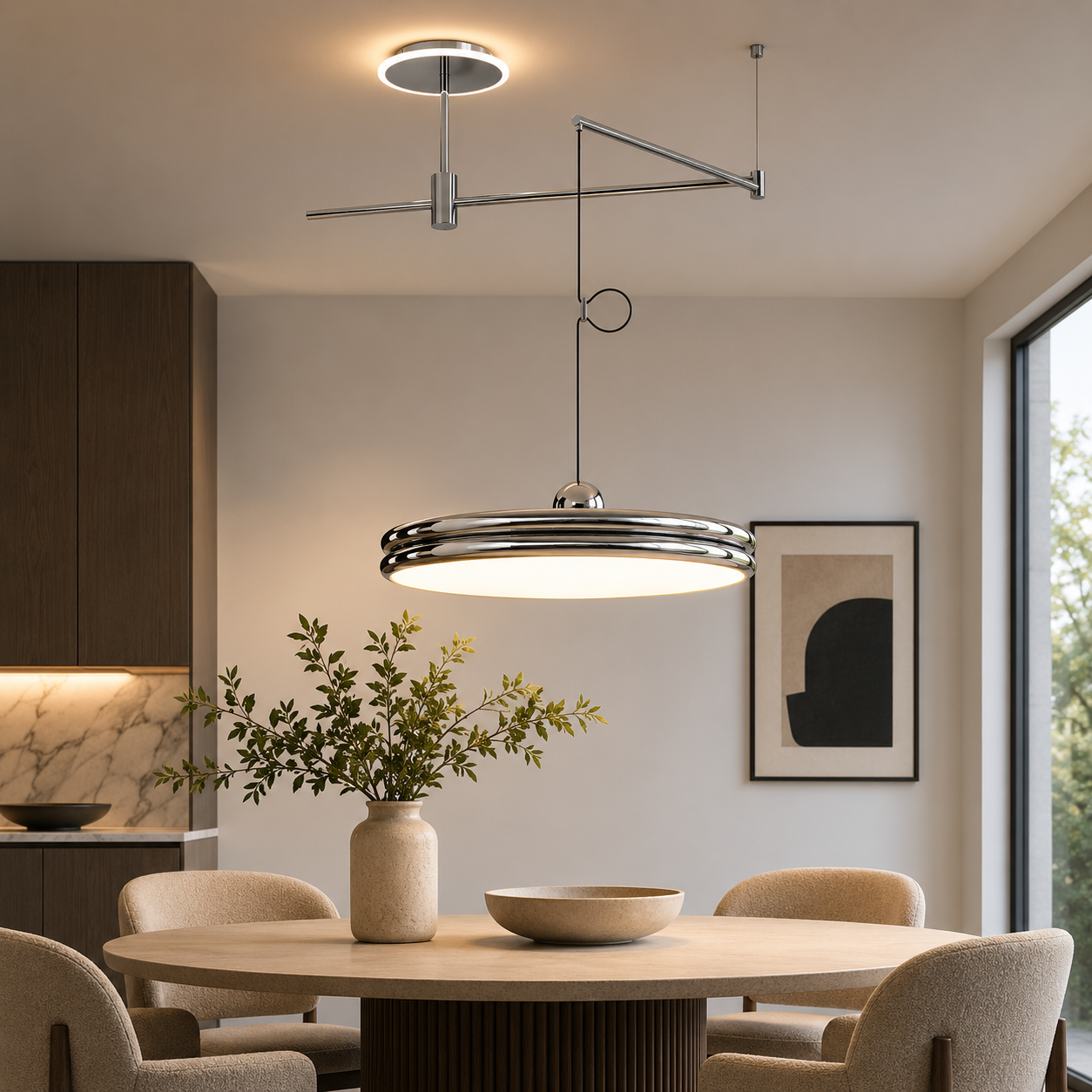 Modern Rotating Pendant Light With Adjustable LED Arms | Virello